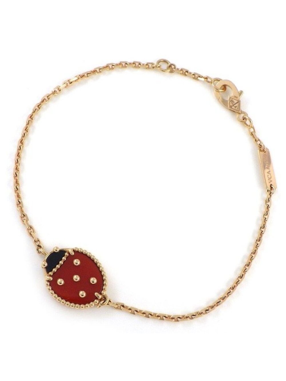 Van Cleef & Arpels Bracelet Lucky Spring Closed Wing Ladybug Onyx Carnelian 18k